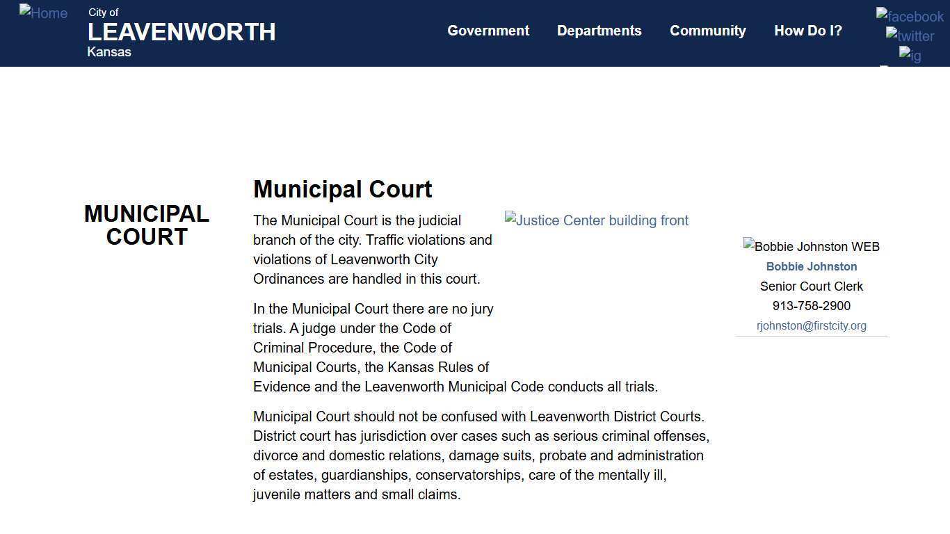 Municipal Court | Leavenworth, Kansas