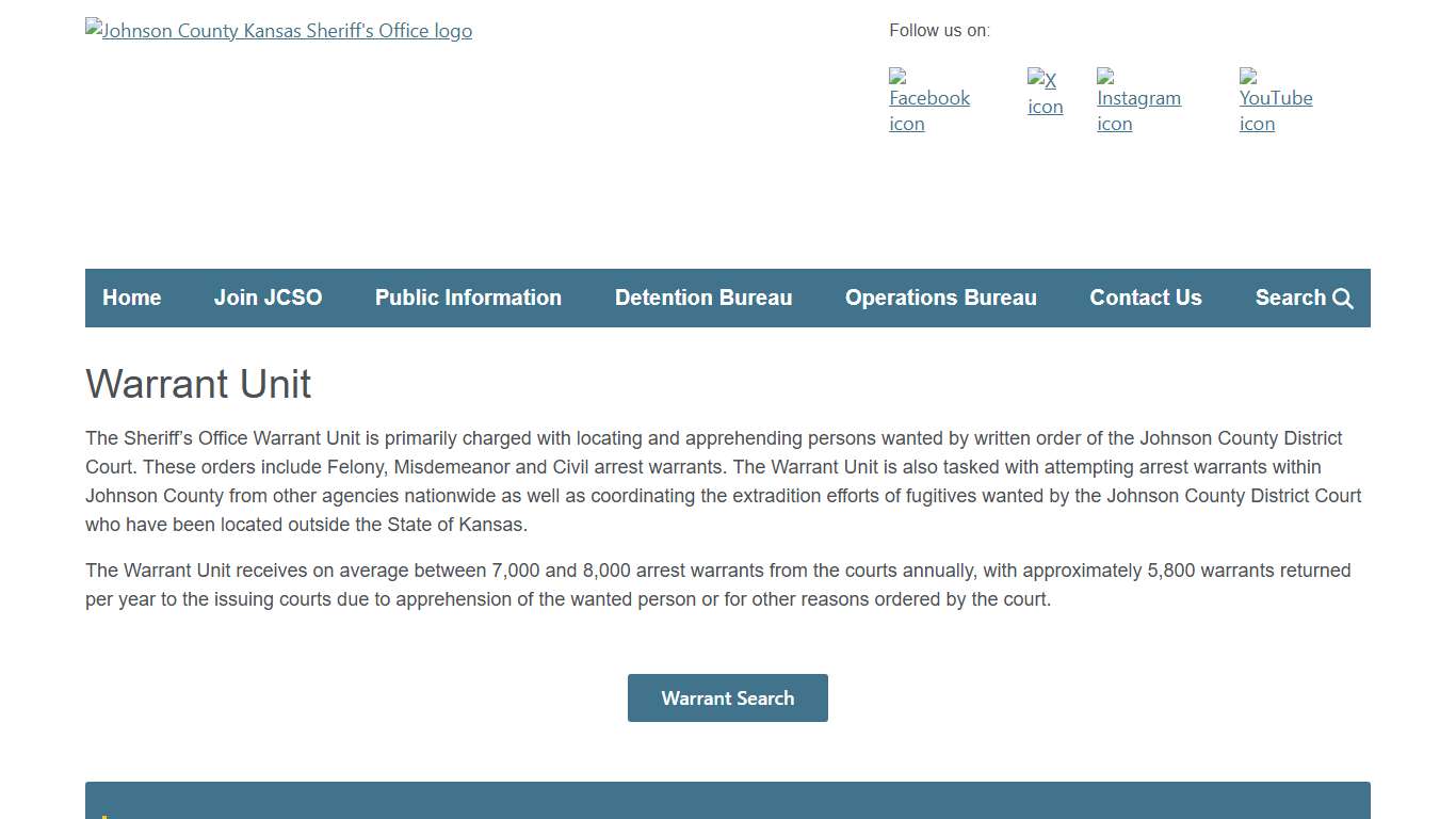 Warrant Unit | Johnson County Kansas