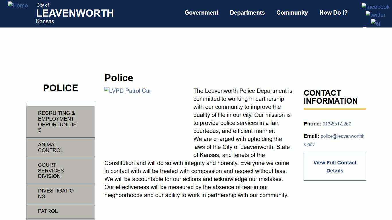 Police | Leavenworth, Kansas